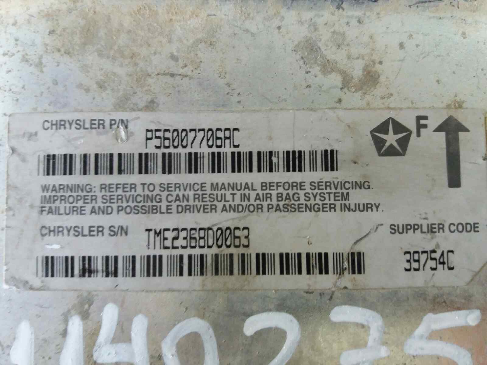 Airbags ECU P56007706ACTME2368D0063 JEEP, GRAND CHEROKEE I (ZJ) 2.5 TD 4x4  (Z